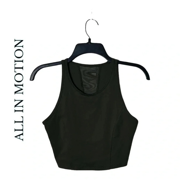 all in motion Tops - 1866. ALL IN MOTION CROPPED WORKOUT/ATHLETIC TOP  HUNTER GREEN‎ IN COLOR SIZE SM